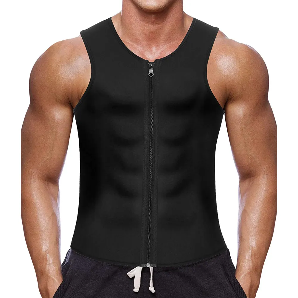 Seamless Men Body Shaper Vest Waist Trainer Double Belt Sweat Corset Top Fitness Burn Abdomen Slimming Shapewear Correct Posture