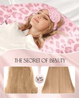 Masque pour les yeux, bandeau et taie d'oreiller en satin de soie écologique de luxe à imprimé léopard rose, coffret cadeau trois-en-un pour toutes les saisons