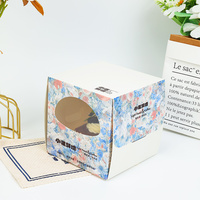 Boîte à dessert portable de qualité alimentaire, fourniture directe d'usine, impression personnalisée du logo OEM pour boulangerie, café, boîte à emporter en papier