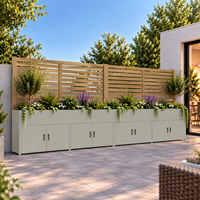 Armoire de rangement extérieure pour plantes avec écran d'intimité, séparateur de jardinière pour balcon, patio, jardin, design de mobilier métallique sur mesure
