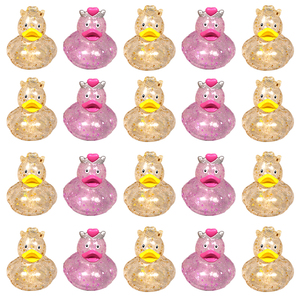 MCtoy Patitos <span class=keywords><strong>de</strong></span> Goma con Lentejuelas y Polvo Dorado, Personalizables con Logotipo, <span class=keywords><strong>de</strong></span> Vinilo, Unisex, para Baño, con Diseño <span class=keywords><strong>de</strong></span> Animales, para Niños <span class=keywords><strong>de</strong></span> 2 a 14 Años - Product Image 2