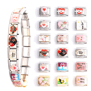 Módulos de Pulsera Italiana de Acero Inoxidable, Serie Amor, Corazón, Regalo para Enamorados, Accesorios de Joyería Unisex - Product Image 1