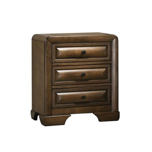 Transitional Style Nightstand 3 <b>Drawer</b> Brown Finish Bedroom Furniture - Product Image 2
