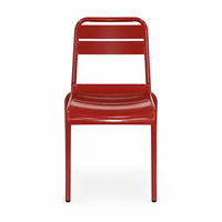 Chaise de bistrot empilable en métal, résistante aux intempéries, anti-rouille, en fer, pour restaurant commercial, café, terrasse, jardin