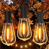 Nouvelles guirlandes solaires ST38, ampoule E12, IP65, étanches, lumières de jardin d'extérieur, patio, charge USB, télécommande