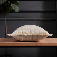 Haute qualité canapé taie d'oreiller couverture coussin Jacquard rayé taie d'oreiller jeter taie d'oreiller avec gland
