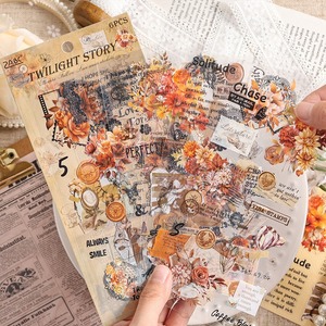 Pegatinas de Papelería PET Impermeables con Diseño de Pétalos de Flores Caídos, Impresión Offset, Diseño Retro de Película Cortada, Decoración Festiva - Product Image 3