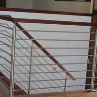 Barrière de sécurité Prima pour balcon d'appartement avec texture et barres en acier inoxydable brossé/polissé
