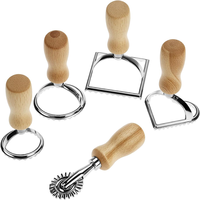 Rouleau à pâtisserie en acier inoxydable pour la cuisine, pour la fabrication de raviolis, de boulettes, de biscuits, de pâtes, de gâteaux, avec moule en bois