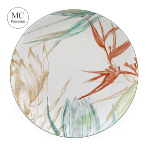 Boda hotel de fiesta de lujo de cerámica vajilla conjunto redondo colorido elegante de cena de porcelana conjuntos alquiler - Product Image 2