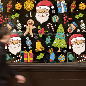 <span class=keywords><strong>Autocollant</strong></span> inversé en verre personnalisé de <span class=keywords><strong>vitrine</strong></span> d'atmosphère de Noël, <span class=keywords><strong>autocollant</strong></span> de décoration de fenêtre à paillettes, gel Eid Mubarak - Product Image 1