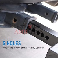 AMBITION Nouvelle protection de pare-chocs de remorquage en acier au carbone de haute qualité, antidérapante et résistante à la rouille, avec marchepied pour attelage de 2 pouces, capacité de 500 LBS