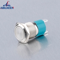 Interrupteur à bouton-poussoir en métal 16MM IP67 étanche 12V LED on OFF interrupteur d'alimentation à bouton-poussoir à verrouillage avec borne à souder à 2 broches