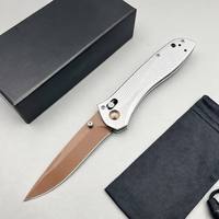 Couteau pliant BM710 de haute qualité avec verrouillage assisté par axe CNC, manche en aluminium, pour camping, chasse, EDC, couteau à fruits, vente en gros