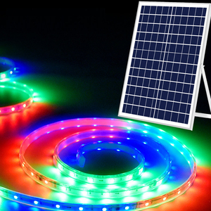 Bandes lumineuses <span class=keywords><strong>LED</strong></span> solaires extérieures étanches pour la décoration de villas, jardins, auvents, éclairage architectural paysager, bandes lumineuses néon RGB - Product Image 2