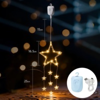Guirlandes lumineuses de Noël rechargeables type C avec minuterie, 8 modes, étoiles, flocons de neige, rideaux lumineux pour patio, jardin, intérieur, décoration de fête
