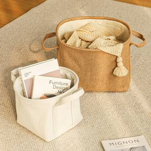 Panier de rangement en toile rectangulaire, écologique, pour vêtements, pour usage domestique, avec poignées, quantité par carton : 20, numéro de pièce 026 - Product Image 4