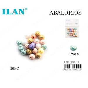Ilan Abalorios Perline a lanterna color pastello da 12 mm, 20 pezzi, per la creazione di gioielli - Product Image 1