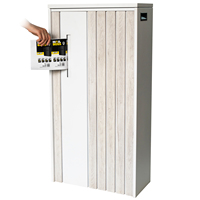 Grande boîte de livraison de colis à motif de bois blanc moderne avec serrure à combinaison Boîte aux lettres de colis extérieure Boîte de dépôt de colis pour colis