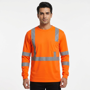 Chemise de travail réfléchissante de sécurité en gros, manches longues, haute visibilité, construction industrielle, durable, respirante, polyester/coton - Product Image 1
