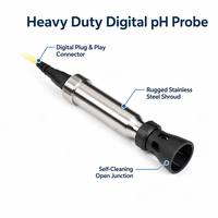 Sonde de pH numérique robuste PHC10105 avec câble de 5 m, sonde de pH haute résistance avec gaine en acier inoxydable pour l'analyse des eaux usées et la surveillance sur site
