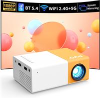 Mini projecteur de poche 1080P, 100 lumens ANSI LCD LED portable, 1500:1 compatible 4K 3D pour le home cinéma et le divertissement des enfants