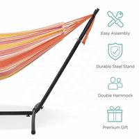 Hamac en toile moderne pour 2 personnes, support en acier peu encombrant, pour jardin, cour, extérieur, capacité de 450 lb, hamacs doubles, sac de transport portable