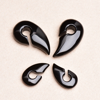 Piercing en Onyx noir naturel, 10 pièces, Tunnels pour trouer le poids, écarteur d'oreilles, bouchons, bijoux corporels