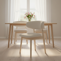Chaises de salle à manger en bois confortables avec pieds en bois et assise rembourrée pour restaurant, hôtel, mariage