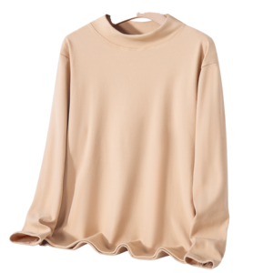 Camiseta de Manga Larga para Hombre, Color Sólido, Cuello Medio Alto, de Terciopelo, Cálida, para Otoño e Invierno, Venta al Por Mayor para Comercio Exterior - Product Image 3