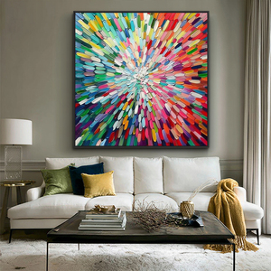 <span class=keywords><strong>Peinture</strong></span> murale moderne, grand paysage floral, <span class=keywords><strong>peinture</strong></span> <span class=keywords><strong>acrylique</strong></span> abstraite, fleurs en pleine floraison, <span class=keywords><strong>peinture</strong></span> à l'huile texturée 3D colorée - Product Image 2
