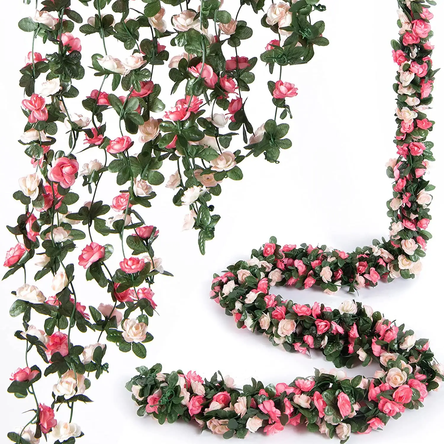 2024 Hot Sale Artificial Flower Rose Vine Home Wall Decoration Door Decoration Party Wedding Arch Rose Wisteria Hanging Flowers
