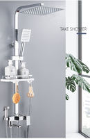Ensemble de robinetterie de douche chromé en laiton, sur pied, avec jet de pluie, fixation murale, haute durabilité, antirouille, pour rénovation de salle de bain d'hôtel