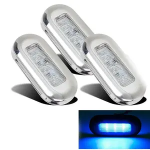 2024 hot sale marine LED White Blue color LAMP IP68 stainless steel 3LED underwater LED Signal light for Yacht Waterproof