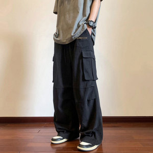 <span class=keywords><strong>Cargo</strong></span> hommes à la mode <span class=keywords><strong>marque</strong></span> à la mode Ins droite décontracté automne Niche américain jambe large ample tout match pantalon - Product Image 6