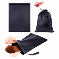 Pochette élégante en satin écologique avec cordon de serrage, emballage anti-poussière en soie douce pour perruques, extensions et outils capillaires
