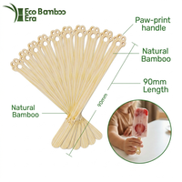 Bâtonnets de glace jetables en bambou de 90 mm en forme de patte d'animal – Écologiques pour les desserts glacés DIY