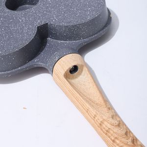 Ấm chiên trứng Burger Máy Pan Pan không dính nhà bốn lỗ ăn sáng nồi nhôm chiên Chảo Mini chiên Trứng thần Pancake nồi - Product Image 5