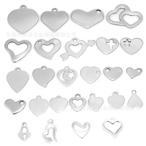 Colgante de Corazón de Acero Inoxidable Anno Jewelry, Varios Estilos para Accesorios de Fabricación de Joyería DIY, Acabado Liso - Product Image 1