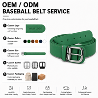 Ceinture de baseball classique en cuir PU, taille ajustable, boucle sécurisée, pour uniforme sportif, softball, usage quotidien et sur le terrain pour les équipes.