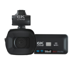 กล้องวิดีโอระดับมืออาชีพ 60fps 6k 18x กล้องดิจิตอลอินฟราเรดสำหรับถ่ายวิดีโอบล็อกสด ถ่ายภาพวิดีโอ 6K 64MP HDV-206KM ซูมออปติคอล 10x-20x - Product Image 4