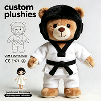 2026 Op Maat Gemaakt Nieuwe Taekwondo Teddybeer Pluche Speelgoed Martial Arts Knuffeldieren Beren met Uniform & Gordel Zachte Metgezel voor Kinderen