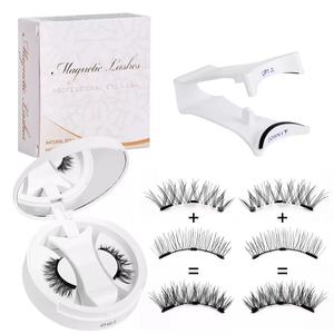 Venta al por mayor de <span class=keywords><strong>pestañas</strong></span> magnéticas de tres ojos personalizadas, <span class=keywords><strong>pelo</strong></span> sintético reutilizable, delineador de ojos con aplicador sin pegamento, modelo CC Curl - Product Image 4
