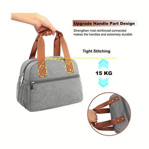 Bolsa Térmica Impermeable para Almuerzo, Contenedor Térmico para Alimentos con Asa, Bolsa Refrigerante Reutilizable para Oficina, Picnic, Camping - Product Image 3