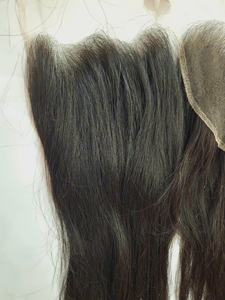 Cheveux vierges vietnamiens 10A fermeture de dentelle transparente de couleur naturelle et dessus frontal avec Double trame en machine - Product Image 6