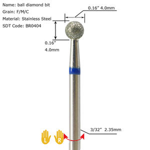 Broca de uñas con forma de bola grande de diamante E File más popular 5mm 4mm 3mm - Product Image 4