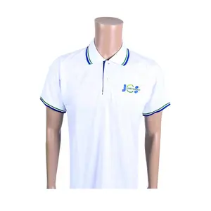 custom silk screen printing honeycomb cotton white advertising polo shirt with striped collar