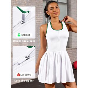 Robe de tennis FOXA pour femme avec short et soutien-gorge intégrés, robe de golf plissée, robe de sport sans couture - Product Image 6