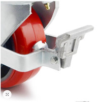 DS 51 Series 6 pouces roue de plate-forme robuste 1 tonne capacité de charge chariot à roulettes rigide pivotant PU fer métal OEM personnalisable