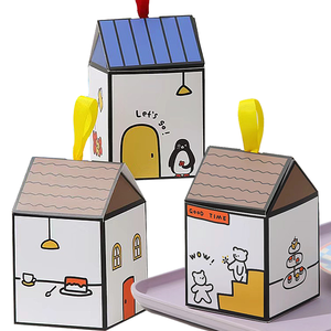 <strong>House</strong> <strong>Shaped</strong> Gift <strong>Boxes</strong> Candy Treat Dessert Biscuit Cookie Gift Wrap <strong>Boxes</strong> with Handle Packaging - Product Image 4